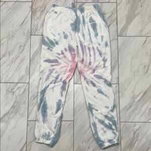 Spiritual Gangster Tie-Dye Joggers - White, Blue, Pink